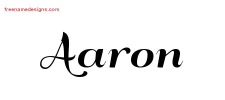 Art Deco Name Tattoo Designs Aaron Graphic Download