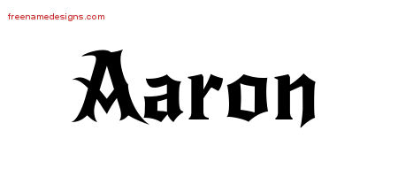 Gothic Name Tattoo Designs Aaron Free Graphic
