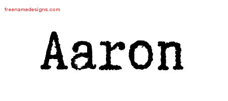 Typewriter Name Tattoo Designs Aaron Free Download