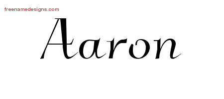 Elegant Name Tattoo Designs Aaron Free Graphic