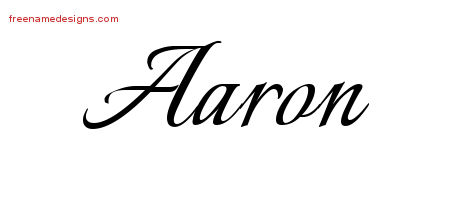 Calligraphic Name Tattoo Designs Aaron Free Graphic