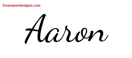Lively Script Name Tattoo Designs Aaron Free Download