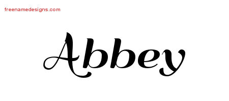 Art Deco Name Tattoo Designs Abbey Printable