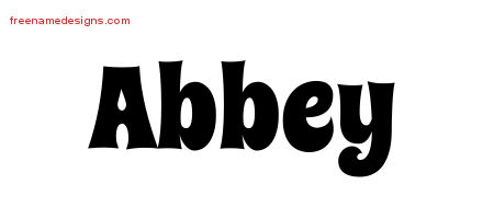 Groovy Name Tattoo Designs Abbey Free Lettering
