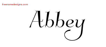 Elegant Name Tattoo Designs Abbey Free Graphic