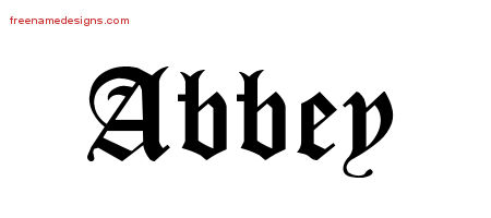 Blackletter Name Tattoo Designs Abbey Graphic Download