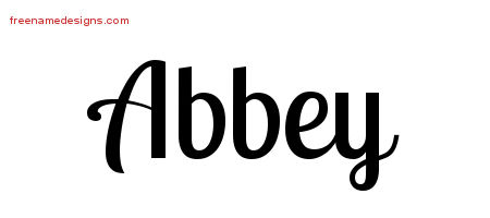 Handwritten Name Tattoo Designs Abbey Free Download
