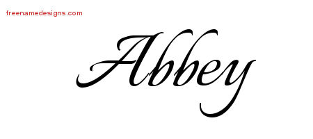 Calligraphic Name Tattoo Designs Abbey Download Free