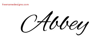 Cursive Name Tattoo Designs Abbey Download Free