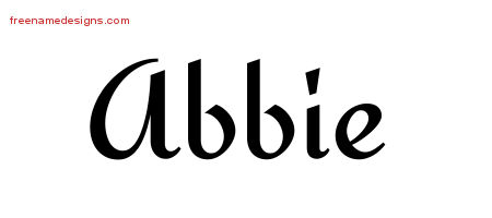 Calligraphic Stylish Name Tattoo Designs Abbie Download Free