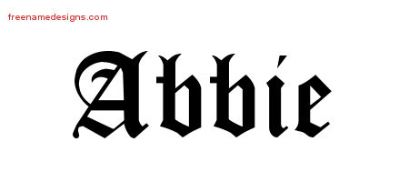 Blackletter Name Tattoo Designs Abbie Graphic Download