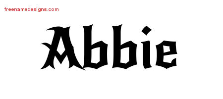 Gothic Name Tattoo Designs Abbie Free Graphic