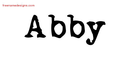 Vintage Writer Name Tattoo Designs Abby Free Lettering