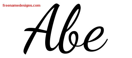 Lively Script Name Tattoo Designs Abe Free Download