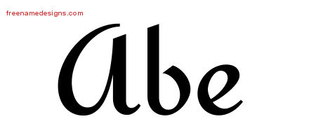Calligraphic Stylish Name Tattoo Designs Abe Free Graphic