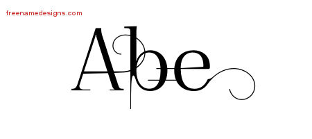 Decorated Name Tattoo Designs Abe Free Lettering