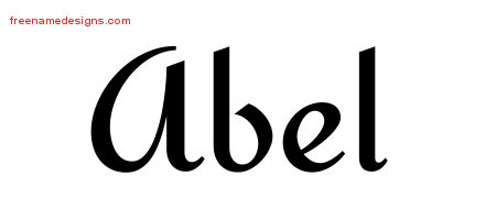 Calligraphic Stylish Name Tattoo Designs Abel Free Graphic