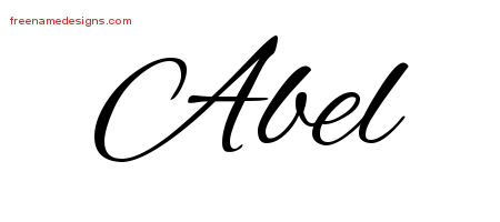 Cursive Name Tattoo Designs Abel Free Graphic