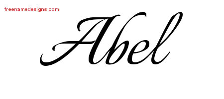 Calligraphic Name Tattoo Designs Abel Free Graphic