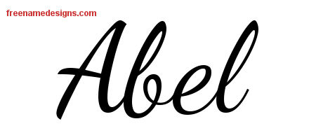 Lively Script Name Tattoo Designs Abel Free Download