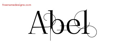 Decorated Name Tattoo Designs Abel Free Lettering