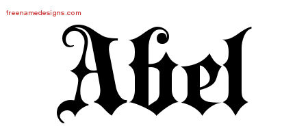 Old English Name Tattoo Designs Abel Free Lettering