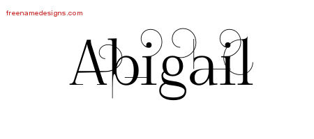 Decorated Name Tattoo Designs Abigail Free