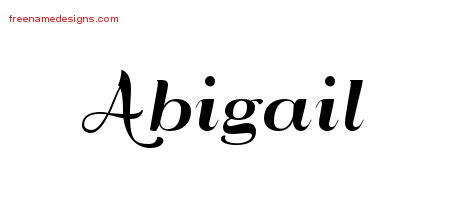 Art Deco Name Tattoo Designs Abigail Printable