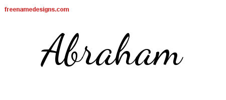 Lively Script Name Tattoo Designs Abraham Free Download