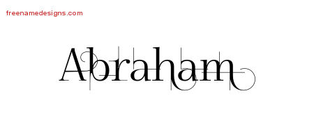 Decorated Name Tattoo Designs Abraham Free Lettering