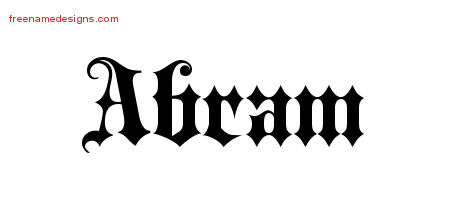 Old English Name Tattoo Designs Abram Free Lettering