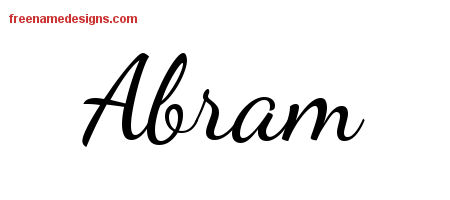 Lively Script Name Tattoo Designs Abram Free Download