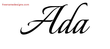 Calligraphic Name Tattoo Designs Ada Download Free