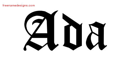 Blackletter Name Tattoo Designs Ada Graphic Download