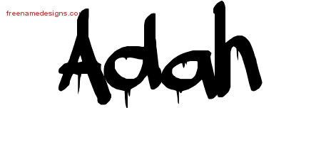 Graffiti Name Tattoo Designs Adah Free Lettering