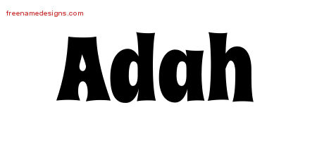 Groovy Name Tattoo Designs Adah Free Lettering