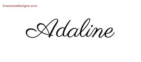 Classic Name Tattoo Designs Adaline Graphic Download