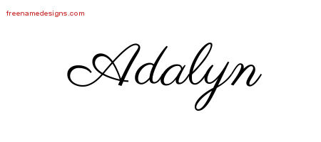 Classic Name Tattoo Designs Adalyn Graphic Download
