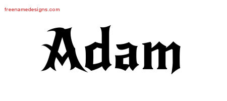 Gothic Name Tattoo Designs Adam Free Graphic