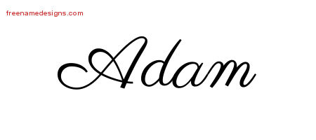 Classic Name Tattoo Designs Adam Graphic Download