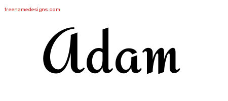 Calligraphic Stylish Name Tattoo Designs Adam Free Graphic