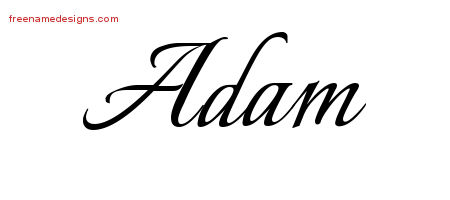 Calligraphic Name Tattoo Designs Adam Free Graphic