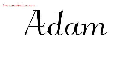 Elegant Name Tattoo Designs Adam Free Graphic