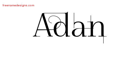 Decorated Name Tattoo Designs Adan Free Lettering