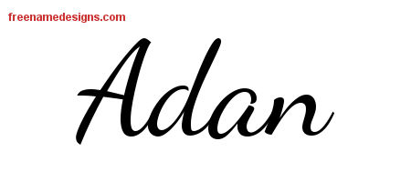 Lively Script Name Tattoo Designs Adan Free Download