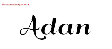 Art Deco Name Tattoo Designs Adan Graphic Download