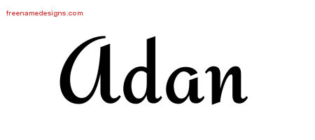 Calligraphic Stylish Name Tattoo Designs Adan Free Graphic