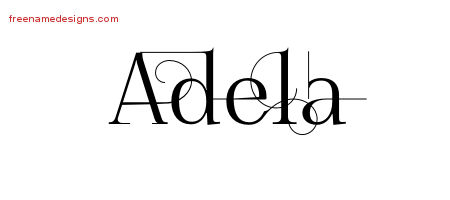 Decorated Name Tattoo Designs Adela Free