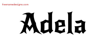 Gothic Name Tattoo Designs Adela Free Graphic