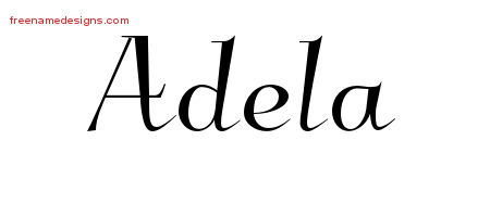 Elegant Name Tattoo Designs Adela Free Graphic